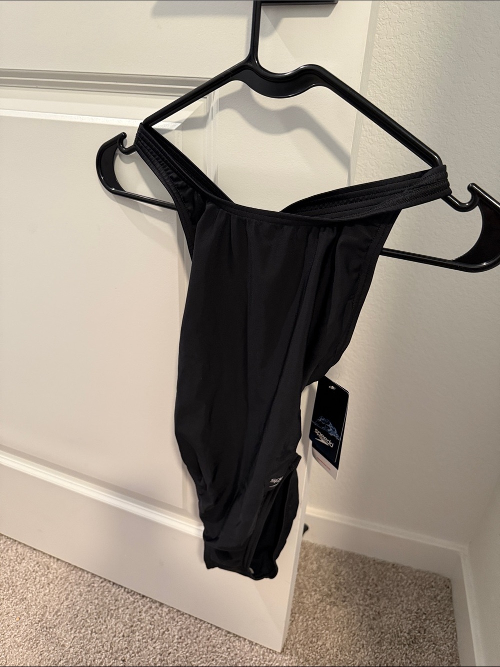 Speedo Black Girls' Solid One-Piece Swimsuit